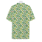 White Cactus Plant Pattern Print Hawaiian Shirt
