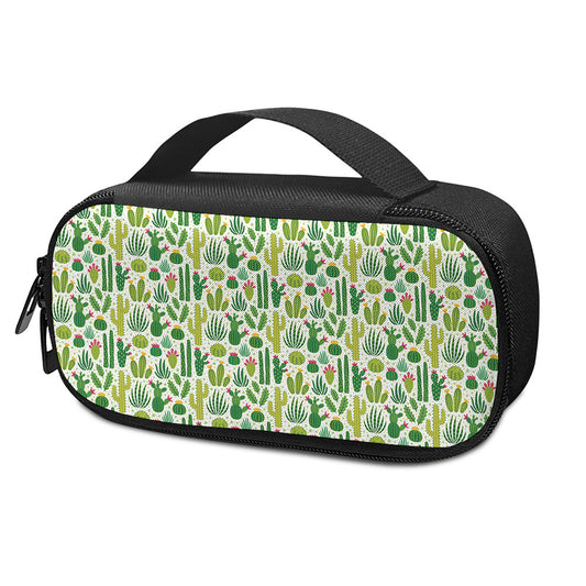 White Cactus Plant Pattern Print Insulin Cooler Travel Case