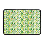 White Cactus Plant Pattern Print Kitchen Mat