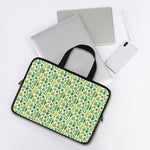 White Cactus Plant Pattern Print Laptop Sleeve With Handle