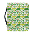 White Cactus Plant Pattern Print Leather Bible Cover