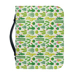 White Cactus Plant Pattern Print Leather Bible Cover