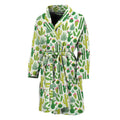 White Cactus Plant Pattern Print Men's Bathrobe