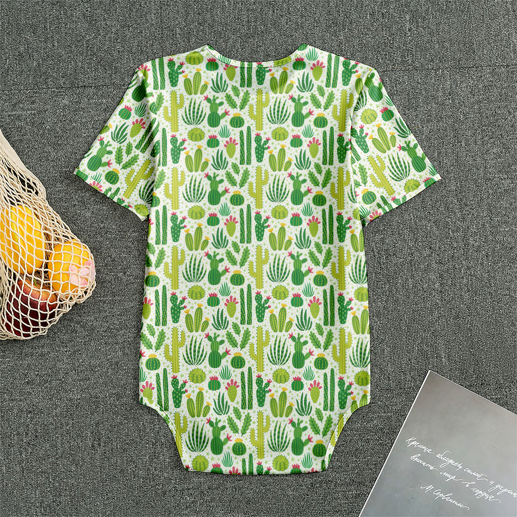 White Cactus Plant Pattern Print Men's Bodysuit