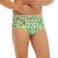 White Cactus Plant Pattern Print Men's Briefs