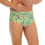 White Cactus Plant Pattern Print Men's Briefs