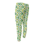 White Cactus Plant Pattern Print Men's Compression Pants