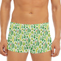 White Cactus Plant Pattern Print Men's Short Boxer Briefs