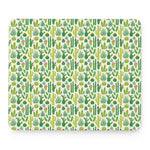 White Cactus Plant Pattern Print Mouse Pad