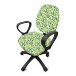 White Cactus Plant Pattern Print Office Chair Cover