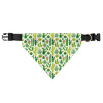 White Cactus Plant Pattern Print Over The Collar Dog Bandana