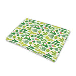 White Cactus Plant Pattern Print Pet Cooling Mat Cover