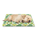 White Cactus Plant Pattern Print Pet Cooling Mat Cover
