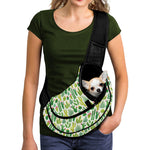 White Cactus Plant Pattern Print Pet Sling Carrier
