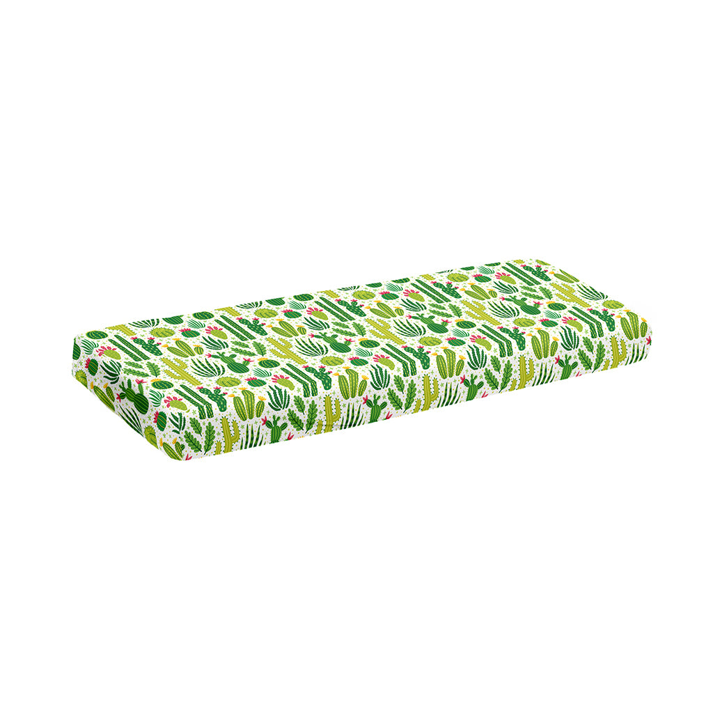 White Cactus Plant Pattern Print Piano Keyboard Cover