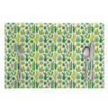 White Cactus Plant Pattern Print Placemat