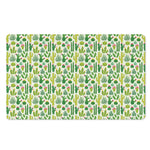 White Cactus Plant Pattern Print Polyester Doormat