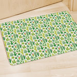 White Cactus Plant Pattern Print Polyester Doormat