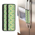 White Cactus Plant Pattern Print Refrigerator Handle Covers