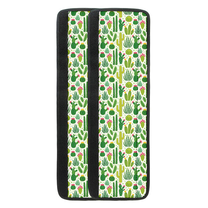 White Cactus Plant Pattern Print Refrigerator Handle Covers