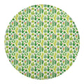 White Cactus Plant Pattern Print Round Blanket