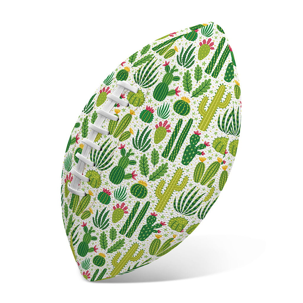White Cactus Plant Pattern Print Rugby Ball