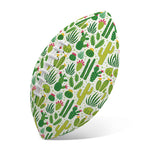 White Cactus Plant Pattern Print Rugby Ball