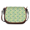 White Cactus Plant Pattern Print Saddle Bag