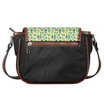 White Cactus Plant Pattern Print Saddle Bag