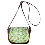 White Cactus Plant Pattern Print Saddle Bag
