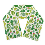 White Cactus Plant Pattern Print Scarf