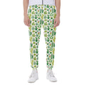 White Cactus Plant Pattern Print Joggers