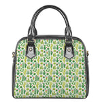 White Cactus Plant Pattern Print Shoulder Handbag