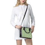 White Cactus Plant Pattern Print Shoulder Handbag