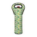 White Cactus Plant Pattern Print Single Neoprene Wine Tote