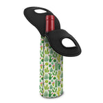 White Cactus Plant Pattern Print Single Neoprene Wine Tote