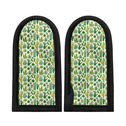 White Cactus Plant Pattern Print Skillet Handle Cover