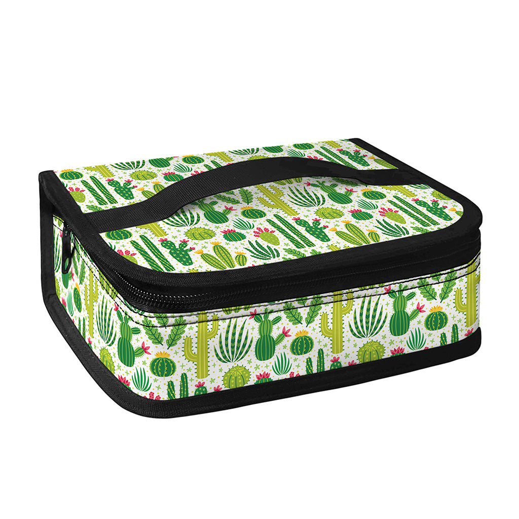 White Cactus Plant Pattern Print Small Lunch Bag