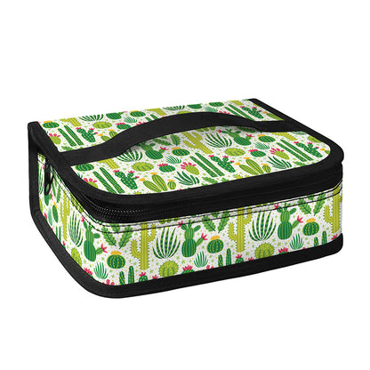 White Cactus Plant Pattern Print Small Lunch Bag