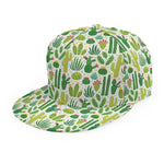 White Cactus Plant Pattern Print Snapback Cap