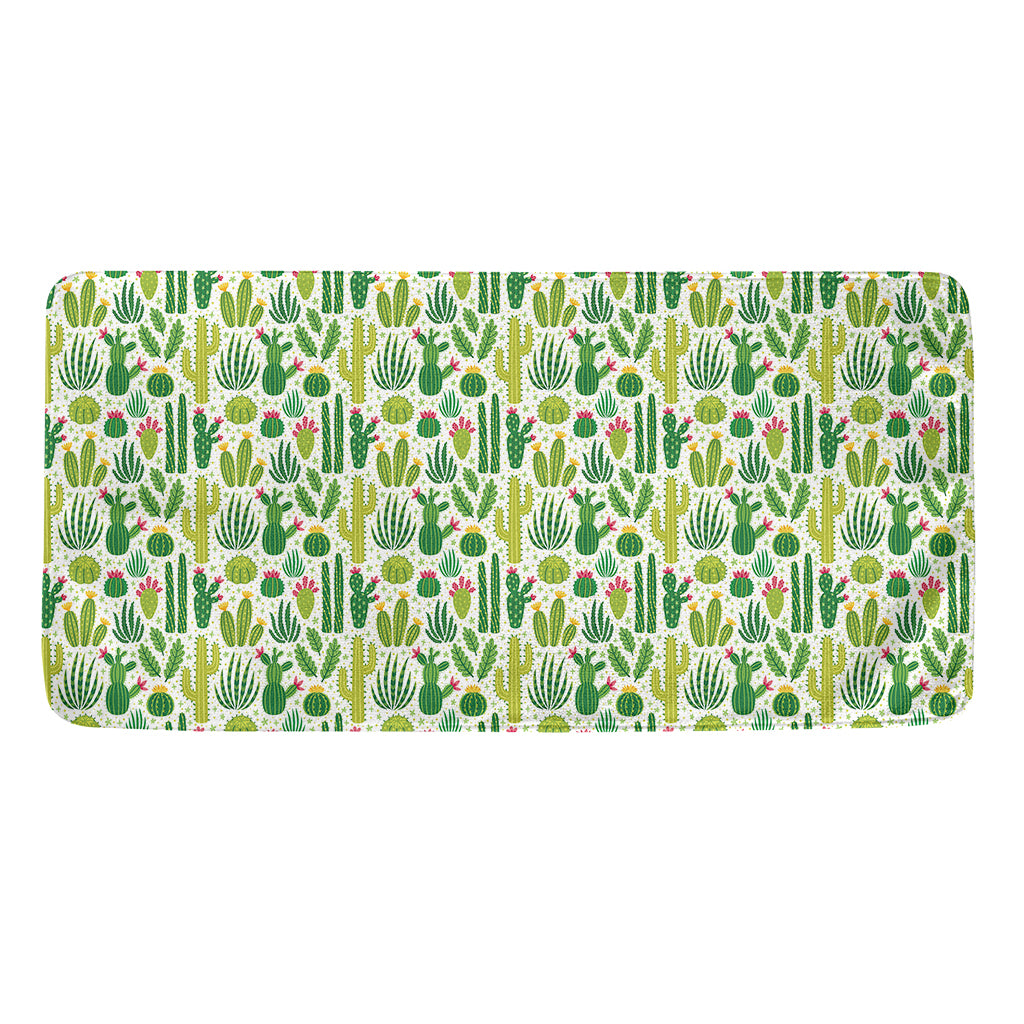 White Cactus Plant Pattern Print Towel