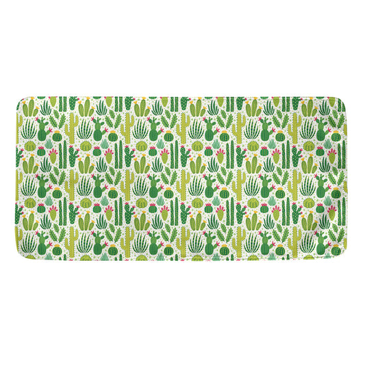 White Cactus Plant Pattern Print Towel