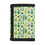 White Cactus Plant Pattern Print Trifold Wallet