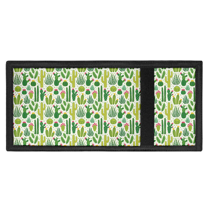 White Cactus Plant Pattern Print Trifold Wallet