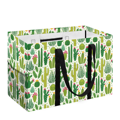 White Cactus Plant Pattern Print Utility Tote Bag