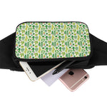 White Cactus Plant Pattern Print Waist Bag