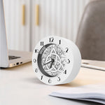 White Celtic Trinity Knot Symbol Print Alarm Clock