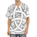 White Celtic Trinity Knot Symbol Print Aloha Shirt