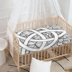 White Celtic Trinity Knot Symbol Print Baby Crib Sheet