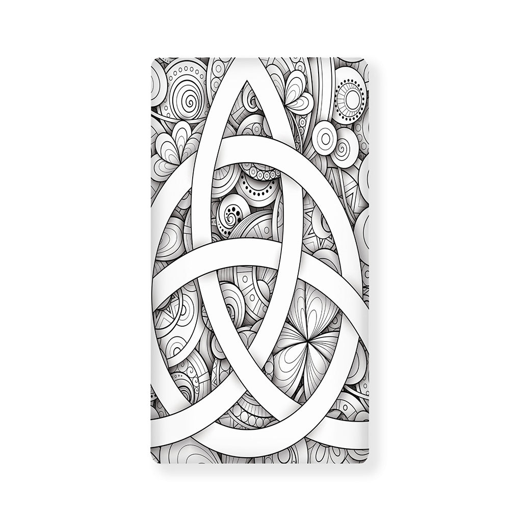 White Celtic Trinity Knot Symbol Print Baby Crib Sheet